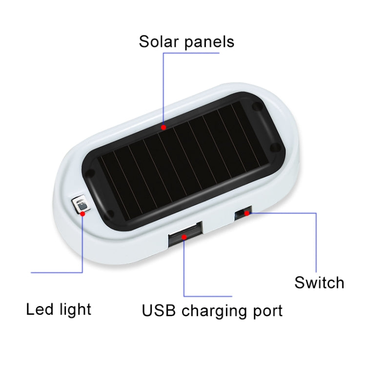 Car Solar Energy Anti-theft Device LED Warning Light (Red) - In Car by buy2fix | Online Shopping UK | buy2fix