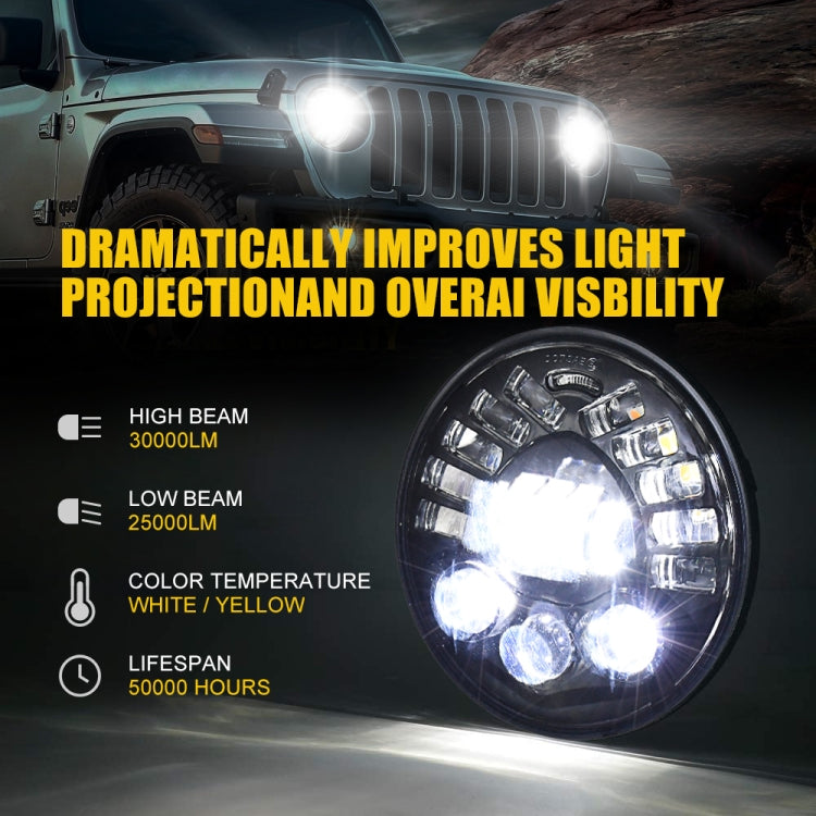 7 inch Car Matrix Gradient LED Headlight Lamps for Jeep Wrangler - In Car by buy2fix | Online Shopping UK | buy2fix
