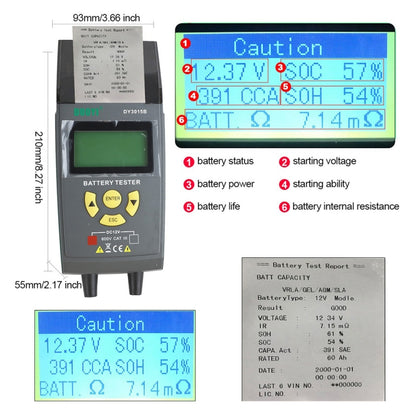 DUOYI DY3015B Car Multi-language 12V Battery Tester - Electronic Test by DUOYI | Online Shopping UK | buy2fix