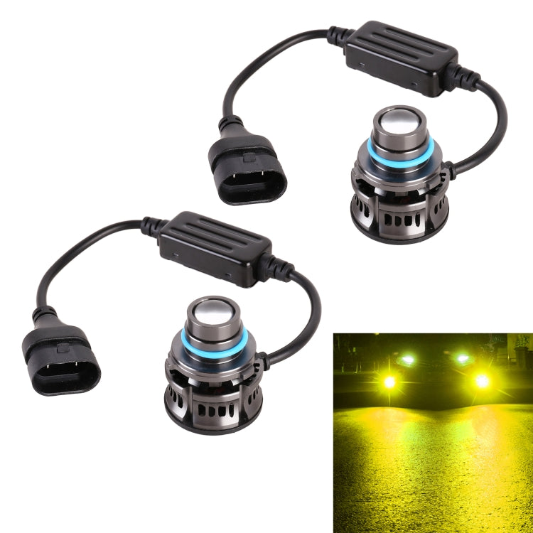 1 Pair 9005 27W / DC12V Car Aluminum Alloy Flashing LED Headlight (Gold Light) - In Car by buy2fix | Online Shopping UK | buy2fix