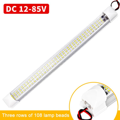 2 PCS ZS-3333 Top Switch Type 12-80V High Bright 108LEDs Car Dome Light Cabin Light Bar - In Car by buy2fix | Online Shopping UK | buy2fix