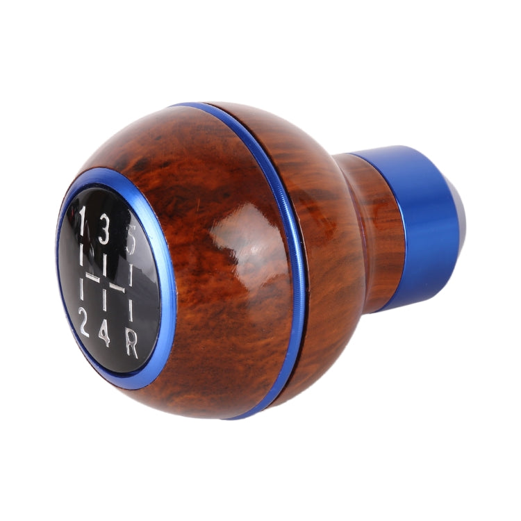 Universal Car Wood Texture Metal Gear Shift Knob (Blue) - In Car by buy2fix | Online Shopping UK | buy2fix