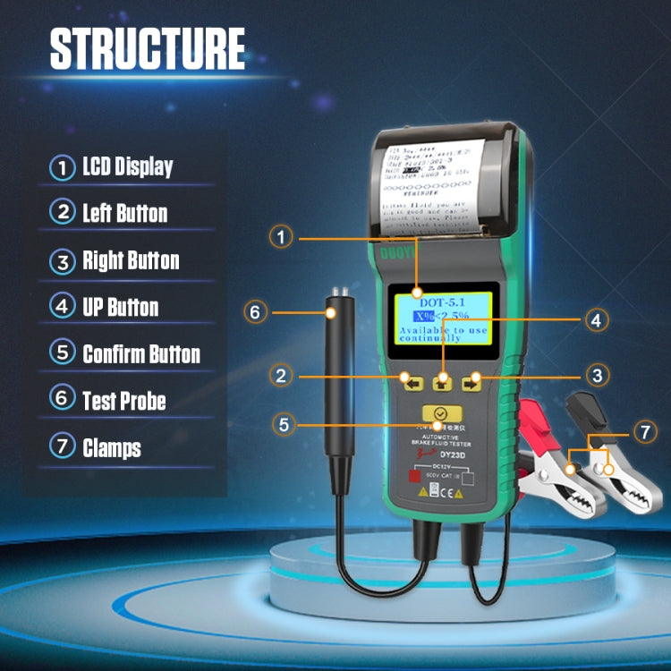 DUOYI DY23D Car Brake Fluid Detection Pen with Print Function - Electronic Test by DUOYI | Online Shopping UK | buy2fix