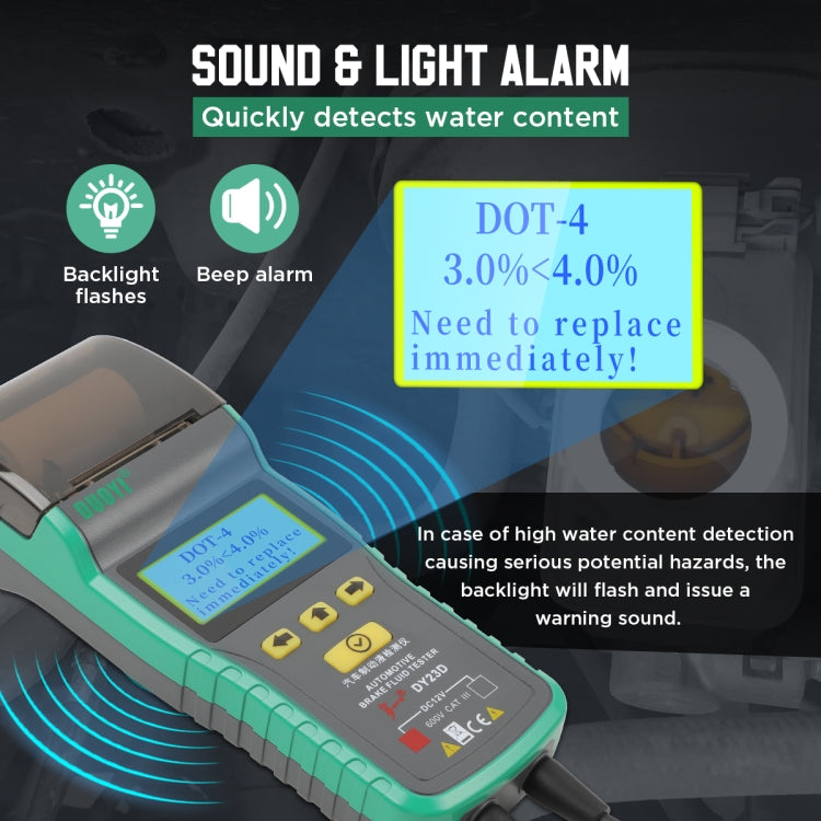 DUOYI DY23D Car Brake Fluid Detection Pen with Print Function - Electronic Test by DUOYI | Online Shopping UK | buy2fix