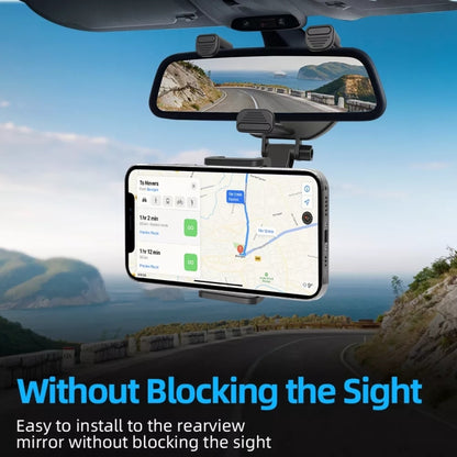 Car Rearview Mirror Phone Holder Universal Navigation Bracket - In Car by buy2fix | Online Shopping UK | buy2fix