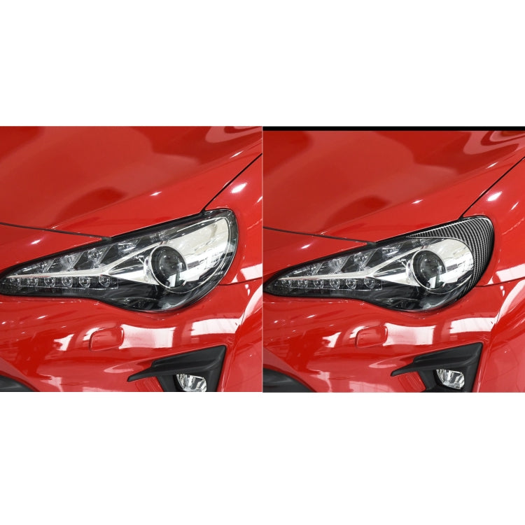 2 PCS / Set Carbon Fiber Car Front Lamp Eyebrow Decorative Sticker for Toyota GT86 / Subaru BRZ 2012-2016, Drop Glue Version - In Car by buy2fix | Online Shopping UK | buy2fix