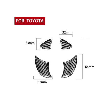 4 PCS / Set Carbon Fiber Car Front Middle Net Logo Decorative Sticker for Toyota 4Runner 2010-2020 - In Car by buy2fix | Online Shopping UK | buy2fix