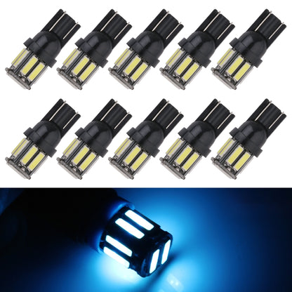 10pcs T10 DC12V / 0.96W / 0.08A Car Clearance Light 10LEDs SMD-7020 Lamp Beads (Ice Blue Light) - In Car by buy2fix | Online Shopping UK | buy2fix
