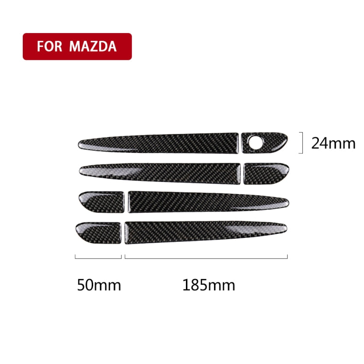 One Set Car Carbon Fiber Outside Door Handle without Smart Hole Decorative Sticker for Mazda CX-5 2017-2018, Left Drive -  by buy2fix | Online Shopping UK | buy2fix