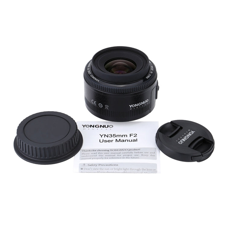YONGNUO YN35MM F2N 1:2 AF/MF Wide-Angle Fixed/Prime Auto Focus Lens for Nikon DSLR Cameras(Black) - Camera Accessories by YONGNUO | Online Shopping UK | buy2fix