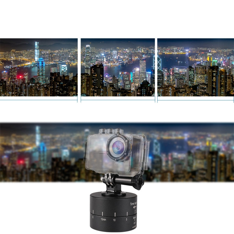 360 Degree Auto Rotation 60 Minutes Time Lapse Stabilizer Tripod Head Adapter for GoPro(Black) - Camera Accessories by buy2fix | Online Shopping UK | buy2fix