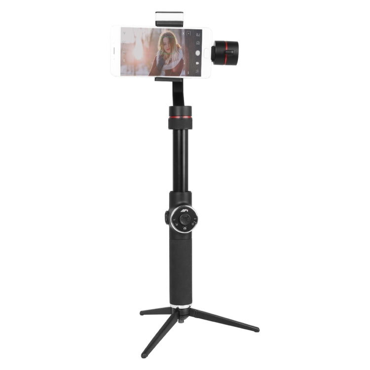 AFI V5 Smooth 3-Axis Handheld Aluminum Brushless Gimbal Stabilizer with Tripod Mount & Fill Light for Smartphones within 6 inch, Support Face Tracking(Black) - Consumer Electronics by buy2fix | Online Shopping UK | buy2fix