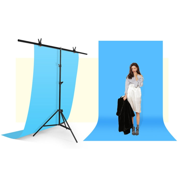 200x200cm T-Shape Photo Studio Background Support Stand Backdrop Crossbar Bracket Kit with Clips, No Backdrop - Camera Accessories by buy2fix | Online Shopping UK | buy2fix