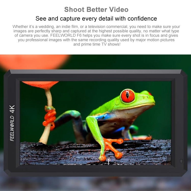 FEELWORLD F6 1920x1080 5.5 inch IPS Screen HDMI 4K Camera Field Monitor - On-camera Monitors by FEELWORLD | Online Shopping UK | buy2fix