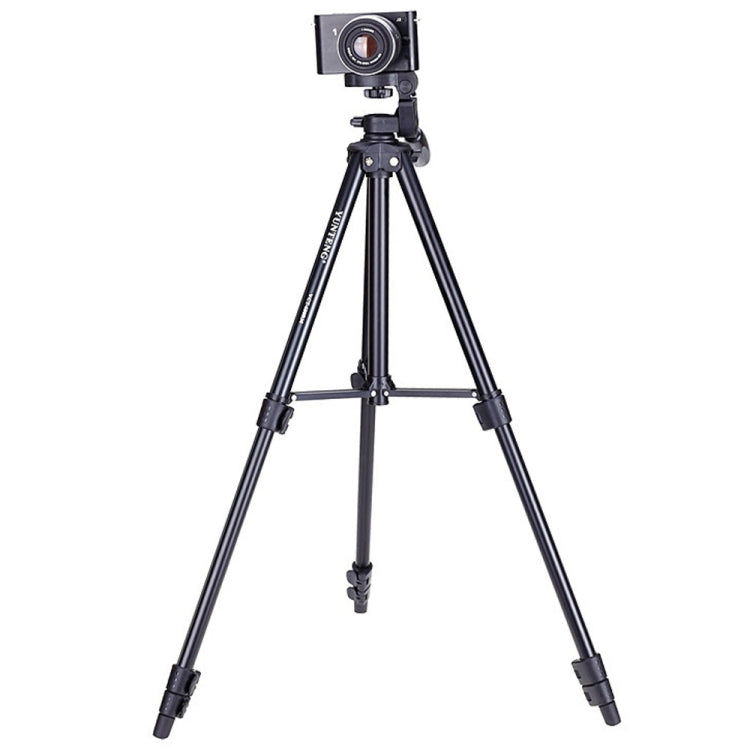 YUNTENG VCT-680RM 4-Section Folding Legs Aluminum Alloy Tripod Mount with Three-Dimensional Tripod Head for DSLR & Digital Camera, Adjustable Height: 46-138cm (Black) - Camera Accessories by buy2fix | Online Shopping UK | buy2fix