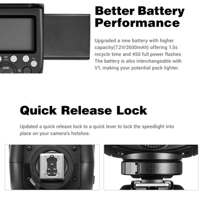Godox V860 III-O 2.4GHz Wireless TTL II HSS Flash Speedlite for Olympus (Black) - Camera Accessories by Godox | Online Shopping UK | buy2fix