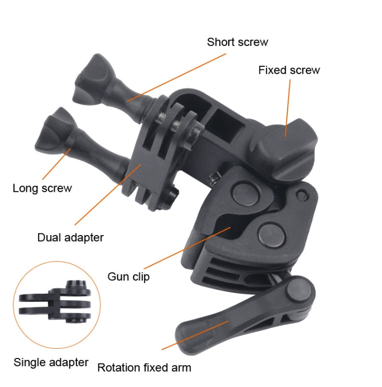 Clamp Mount Connecting Adapter Kit with Waterproof Back Cover for GoPro HERO6 /5(Black) - DJI & GoPro Accessories by buy2fix | Online Shopping UK | buy2fix