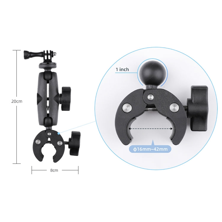 Extended Version 360 Rotation Adjustable Clamp Plier Base Holder with Phone Clamp (Black) - DJI & GoPro Accessories by buy2fix | Online Shopping UK | buy2fix