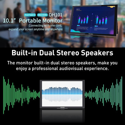 FEELWORLD DH101 10.1 inch Portable External Monitor, Dual Full Function USB-C Ports - Camera Accessories by FEELWORLD | Online Shopping UK | buy2fix