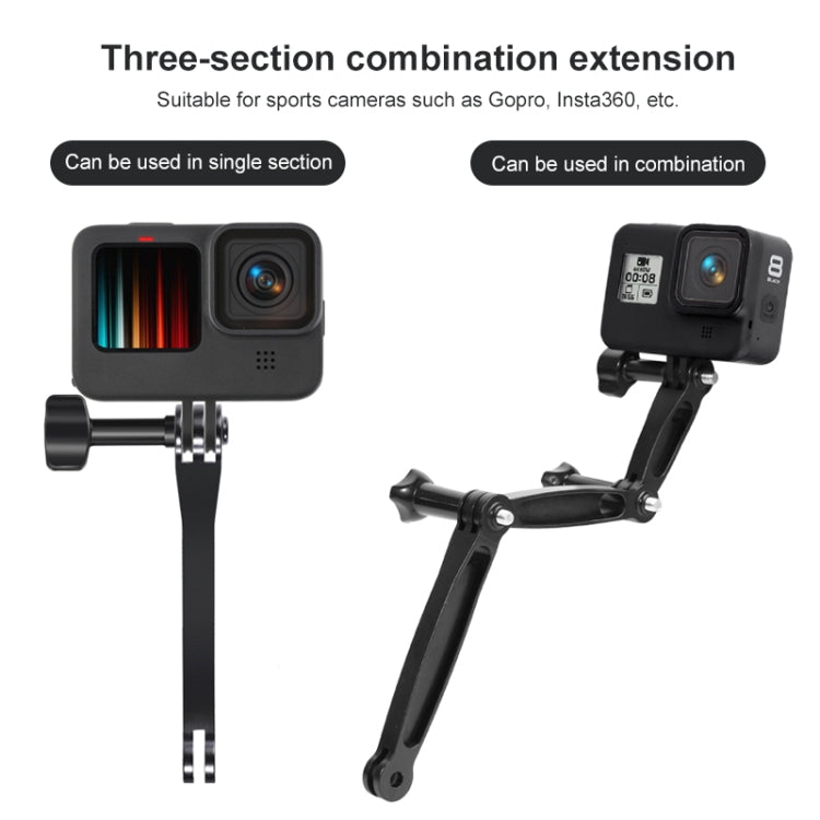 Joint Aluminum Extension Arm Grip Extenter for GoPro Hero11 Black / HERO10 Black / HERO9 Black /HERO8 / HERO7 /6 /5 /5 Session /4 Session /4 /3+ /3 /2 /1, Insta360 ONE R, DJI Osmo Action and Other Action Cameras, Length: 10.8cm - DJI & GoPro Accessories by buy2fix | Online Shopping UK | buy2fix