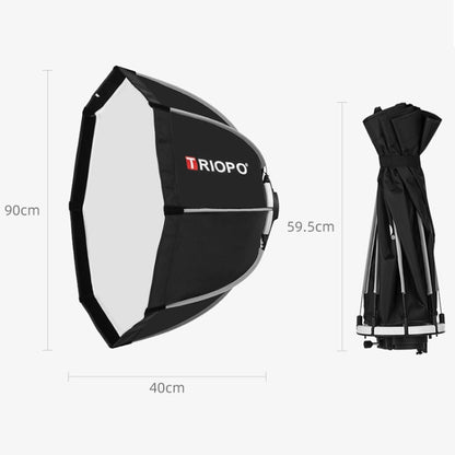 TRIOPO KS90 90cm Dome Speedlite Flash Octagon Parabolic Softbox Diffuser with Bracket Mount Handle for Speedlite -  by TRIOPO | Online Shopping UK | buy2fix