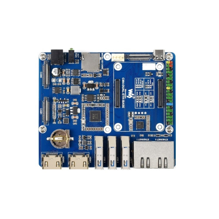 Waveshare Compute Module Dual Gigabit Ethernet Base Board for Raspberry Pi CM4 - LCD & LED Display Module by WAVESHARE | Online Shopping UK | buy2fix