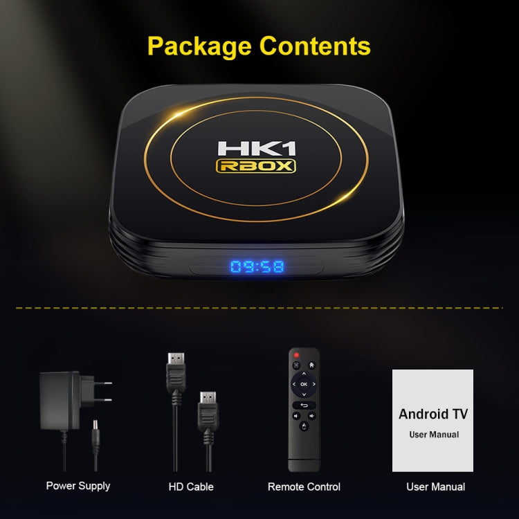 HK1 RBOX-H8S 4K Ultra HD Android 12.0 Smart TV Box with Remote Control, Allwinner H618 Quad-Core, 2GB+16GB(UK Plug) - Others by buy2fix | Online Shopping UK | buy2fix