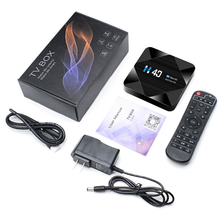 H40 4K Ultra HD Smart TV BOX Android 10.0 Media Player with Remote Control, Quad-core, RAM: 4GB, ROM: 32GB(US Plug) - Amlogic S905 by buy2fix | Online Shopping UK | buy2fix