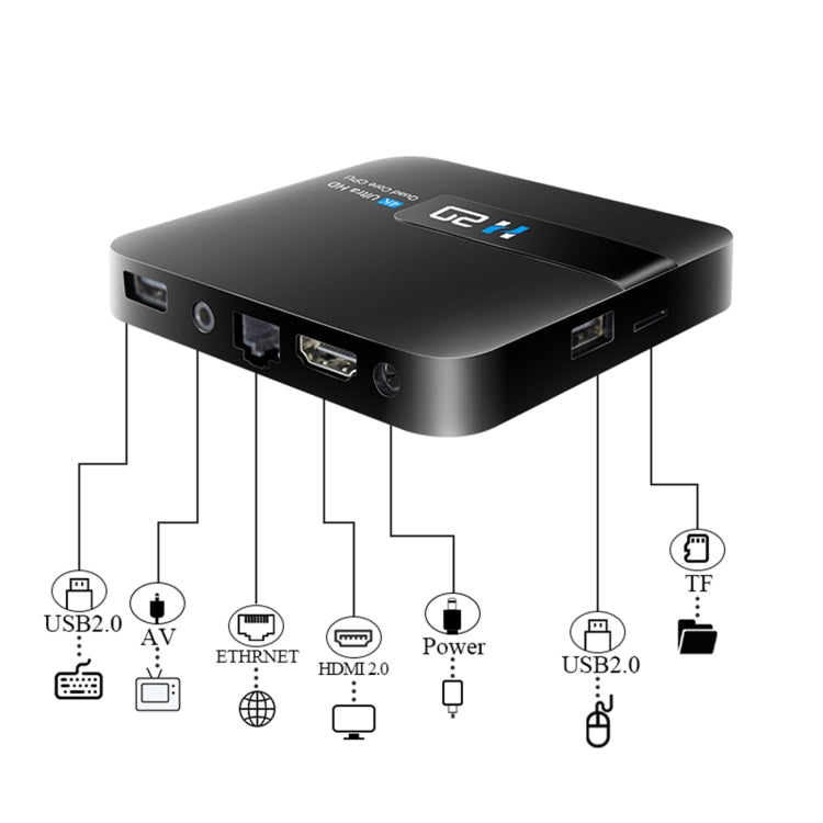 H20 4K Smart TV BOX Android 10.0 Media Player with Remote Control, Quad Core RK3228A, RAM: 1GB, ROM: 8GB, 2.4GHz WiFi, UK Plug - Consumer Electronics by buy2fix | Online Shopping UK | buy2fix
