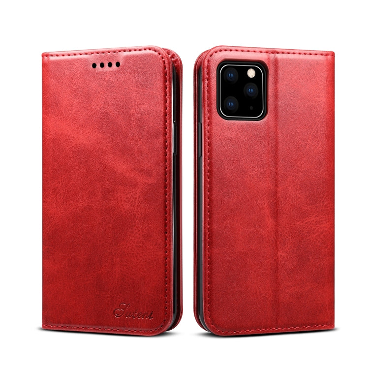 Suteni Calf Texture Horizontal Flip Leather Case with Holder & Card Slots & Wallet for iPhone 11(Red) - iPhone 11 Cases by Suteni | Online Shopping UK | buy2fix