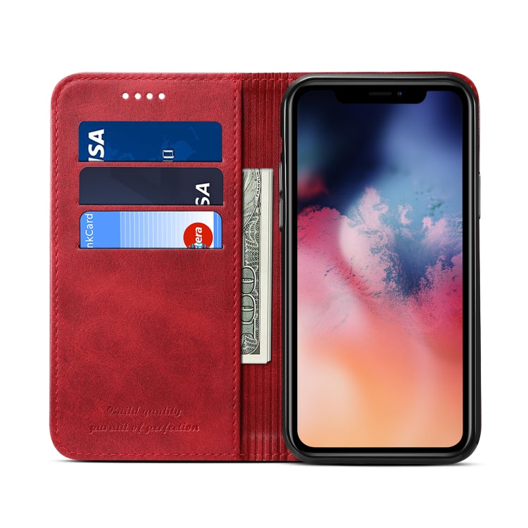 Suteni Calf Texture Horizontal Flip Leather Case with Holder & Card Slots & Wallet for iPhone 11(Red) - iPhone 11 Cases by Suteni | Online Shopping UK | buy2fix