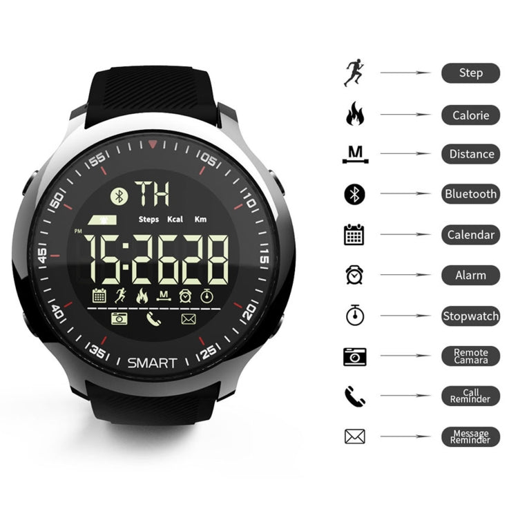 Lokmat MK18 1.1 inch Circle Screen IP68 Waterproof Smart Watch, Support Information Reminder / Remote Camera / Walking Motion Monitor(Silver) - Smart Watches by Lokmat | Online Shopping UK | buy2fix