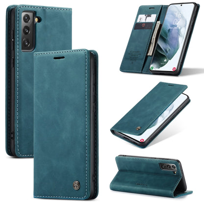 For Samsung Galaxy S21+ 5G CaseMe 013 Multifunctional Horizontal Flip Leather Case with Holder & Card Slot & Wallet(Blue) - Galaxy S21+ 5G Cases by CaseMe | Online Shopping UK | buy2fix