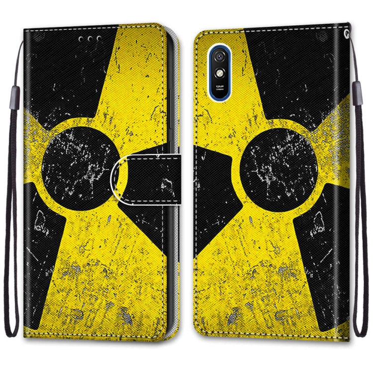 For Xiaomi Redmi 9A Coloured Drawing Cross Texture Horizontal Flip PU Leather Case with Holder & Card Slots & Wallet & Lanyard(Yellow Black Logo) - Xiaomi Cases by buy2fix | Online Shopping UK | buy2fix