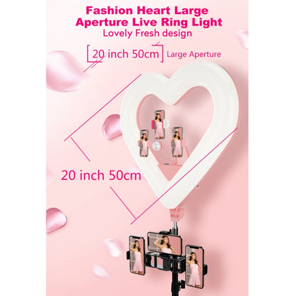 RK51 51cm Heart Shape Live Broadcast Beauty Ring Selfie Fill Light without Tripod - Consumer Electronics by buy2fix | Online Shopping UK | buy2fix