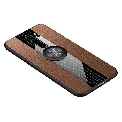 For Xiaomi Redmi Note 8 Pro XINLI Stitching Cloth Texture Shockproof TPU Protective Case with Ring Holder(Brown) - Xiaomi Cases by XINLI | Online Shopping UK | buy2fix