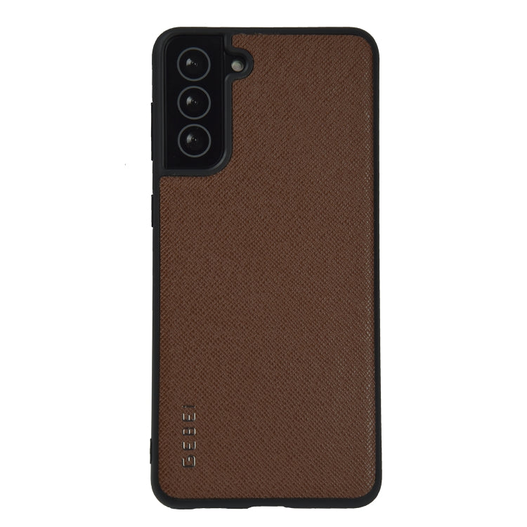 For Samsung Galaxy S21 Ultra 5G GEBEI Full-coverage Shockproof Leather Protective Case(Brown) - Galaxy S21 Ultra 5G Cases by GEBEI | Online Shopping UK | buy2fix
