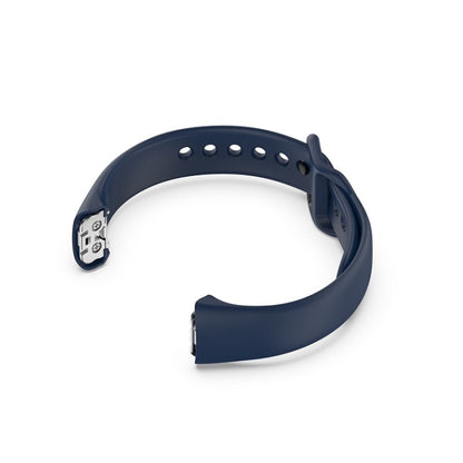 For Samsung Galaxy Fit SM-R370 Silicone Steel Shrapnel Black Buckle Watch Band(Blue) - Smart Wear by buy2fix | Online Shopping UK | buy2fix
