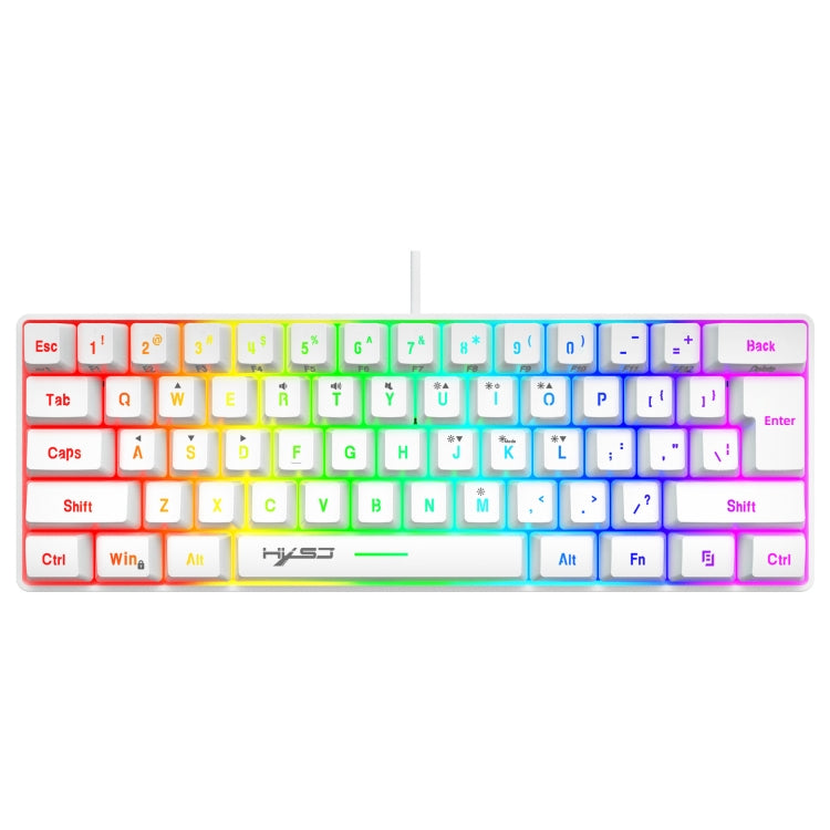 HXSJ V700 61 Keys RGB Lighting Gaming Wired Keyboard (White) - Wired Keyboard by HXSJ | Online Shopping UK | buy2fix