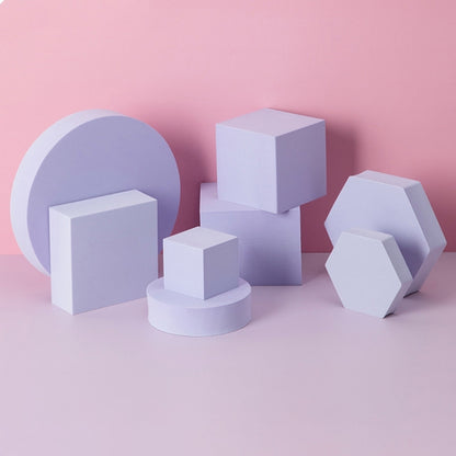 8 in 1 Different Sizes Geometric Cube Solid Color Photography Photo Background Table Shooting Foam Props(Purple) - Camera Accessories by buy2fix | Online Shopping UK | buy2fix