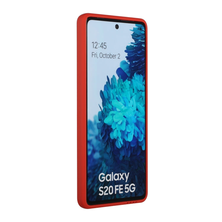 For Samsung Galaxy S20 FE Card Slot Design Shockproof TPU Protective Case(Red) - Samsung Accessories by buy2fix | Online Shopping UK | buy2fix