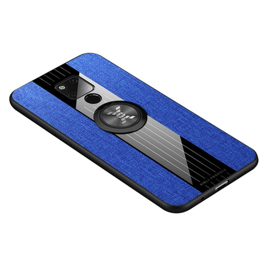 For Huawei Mate 20 X XINLI Stitching Cloth Textue Shockproof TPU Protective Case with Ring Holder(Blue) - Huawei Cases by XINLI | Online Shopping UK | buy2fix