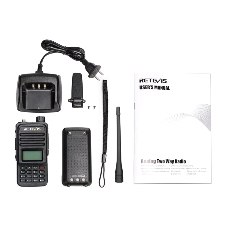 RETEVIS RT85 US Frequency 136.000-174.000MHz+400.000-470.000MHz 200CHS Dual Band Digital Two Way Radio Handheld Walkie Talkie(Black) - Handheld Walkie Talkie by RETEVIS | Online Shopping UK | buy2fix