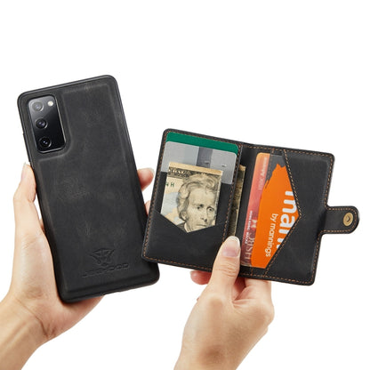 For Samsung Galaxy S20 FE JEEHOOD Retro Magnetic Detachable Protective Case with Wallet & Card Slot & Holder(Black) - Galaxy S20 FE Cases by JEEHOOD | Online Shopping UK | buy2fix