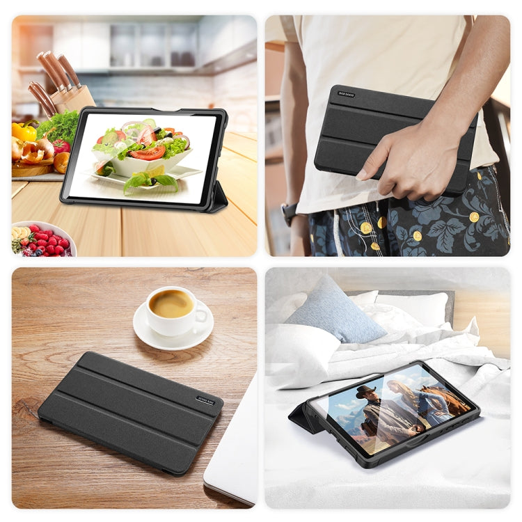 For Samsung Galaxy Tab A7 Lite DUX DUCIS Domo Series Horizontal Flip Magnetic PU Leather Case with Three-folding Holder(Black) - Tab A7 Lite T220 / T225 by DUX DUCIS | Online Shopping UK | buy2fix