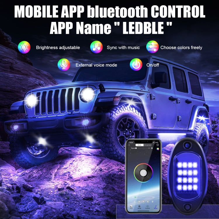 8 in 1 DC12V Car Mobile Phone Bluetooth APP Control  RGB Symphony Chassis Light with 16LEDs SMD-5050 Lamp Beads - In Car by buy2fix | Online Shopping UK | buy2fix