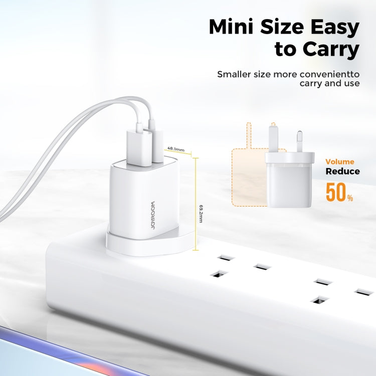 JOYROOM L-2A101 2.1A 10.5W Dual Ports Mini Fast Charger, Plug Type:UK Plug(White) - Apple Accessories by JOYROOM | Online Shopping UK | buy2fix