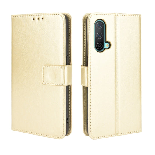 For OnePlus Nord CE 5G Crazy Horse Texture Horizontal Flip Leather Case with Holder & Card Slots & Lanyard(Gold) - OnePlus Cases by buy2fix | Online Shopping UK | buy2fix