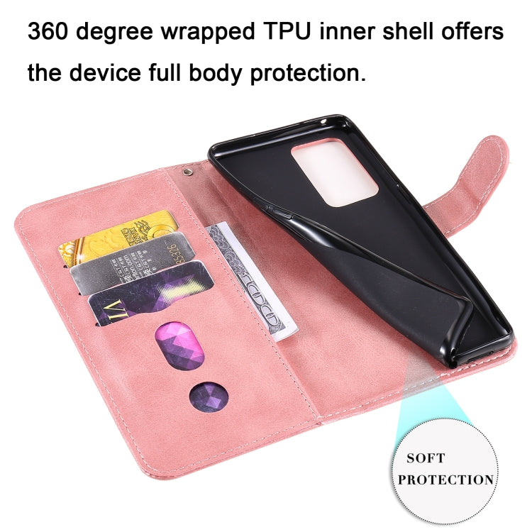 For OPPO Reno6 Pro+ 5G Fashion Calf Texture Zipper Horizontal Flip Leather Case with Holder & Card Slots & Wallet(Rose Gold) - OPPO Cases by buy2fix | Online Shopping UK | buy2fix