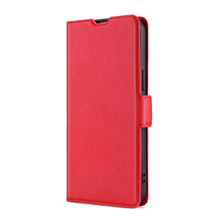 For iPhone SE 2022 / SE 2020 / 8 / 7 Ultra-thin Voltage Side Buckle PU + TPU Horizontal Flip Leather Case with Holder & Card Slot(Red) - iPhone SE 2022 / 2020 / 8 / 7 Cases by buy2fix | Online Shopping UK | buy2fix